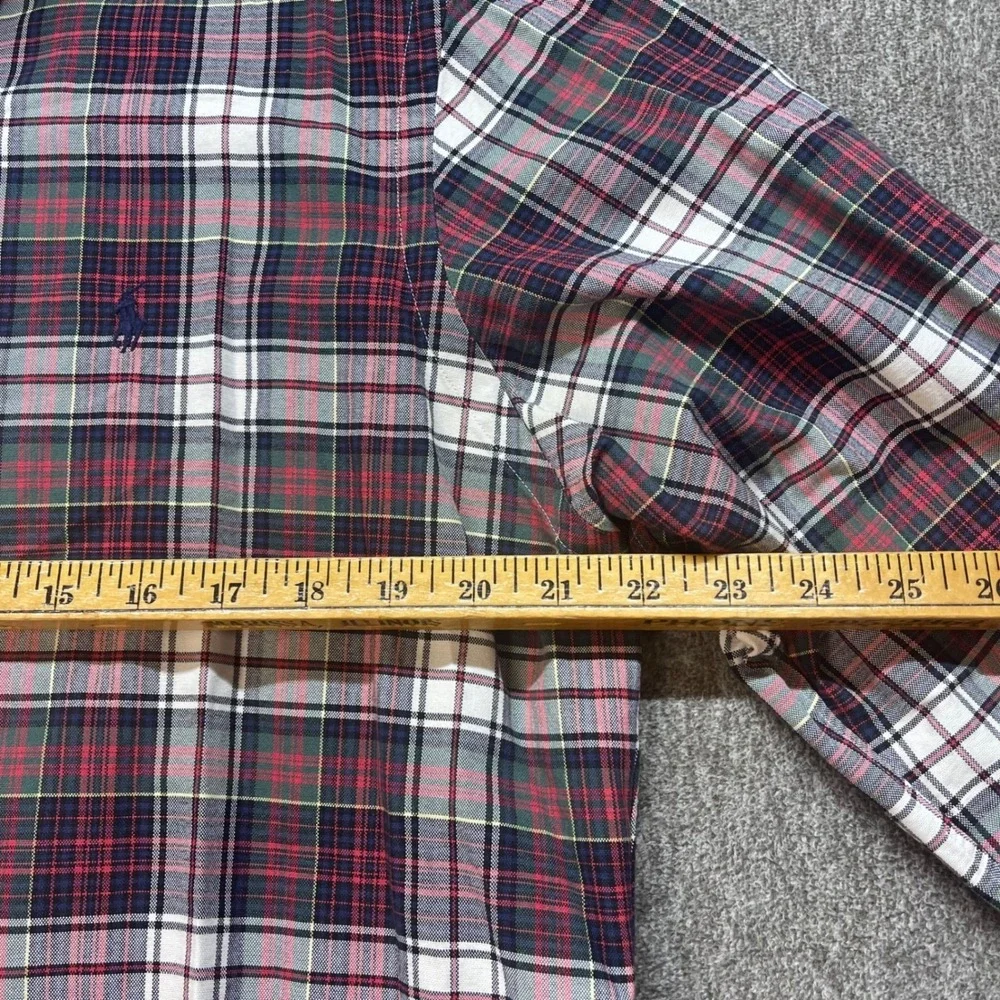 Ralph Lauren Plaid Button Down Shirt Men's L Red Green Classic Fit - Picture 6 of 8